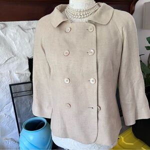 BROOKS BROTHERS FINE LINEN, WOOL, SILK 3/4 SLEEVE JACKET, BLAZER! SZ 8